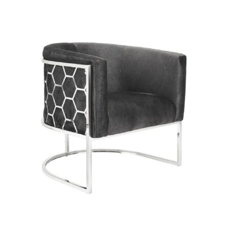 Honeycomb Accent Chair Black Marble fabric