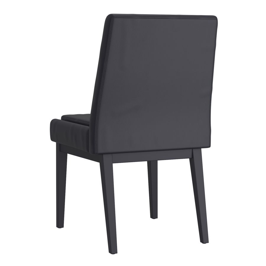Cortez Dining Chair, Set of 2, in Black Faux Leather and Black - Image 7