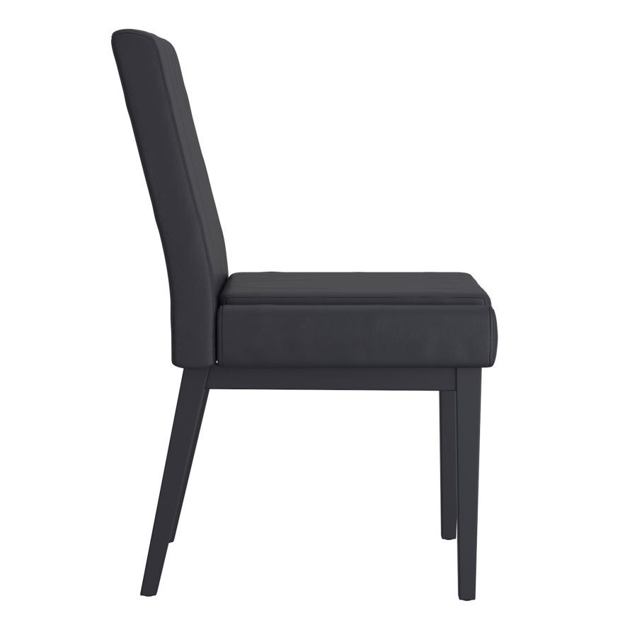 Cortez Dining Chair, Set of 2, in Black Faux Leather and Black - Image 6