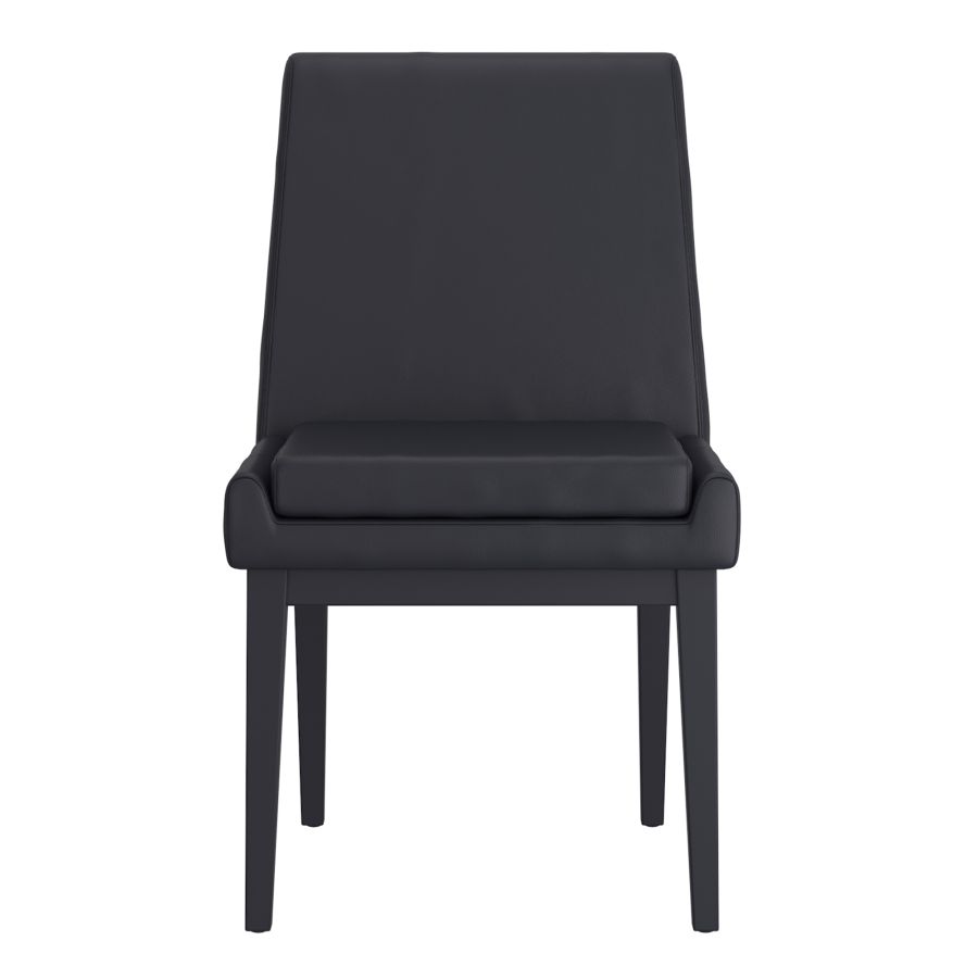 Cortez Dining Chair, Set of 2, in Black Faux Leather and Black - Image 5