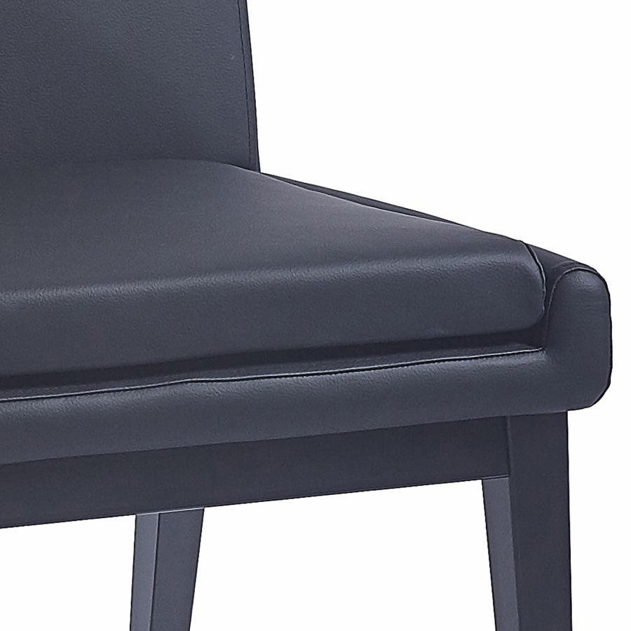 Cortez Dining Chair, Set of 2, in Black Faux Leather and Black - Image 4
