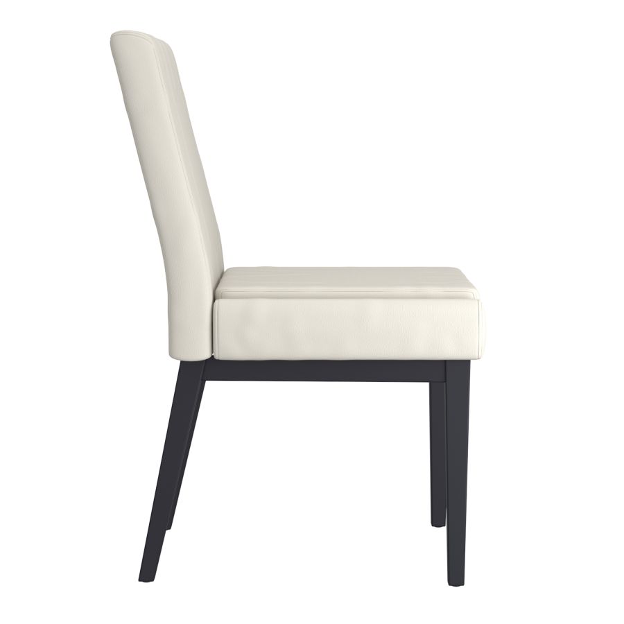 Cortez Dining Chair, Set of 2, in Beige Faux Leather and Black - Image 6