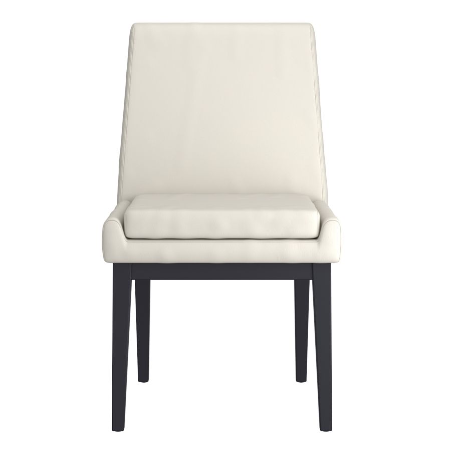 Cortez Dining Chair, Set of 2, in Beige Faux Leather and Black - Image 5
