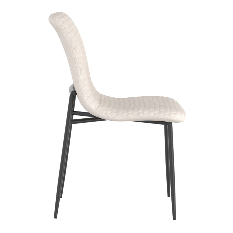 Brixx Dining Chair, Set of 2, in Beige Fabric and Black - Image 6