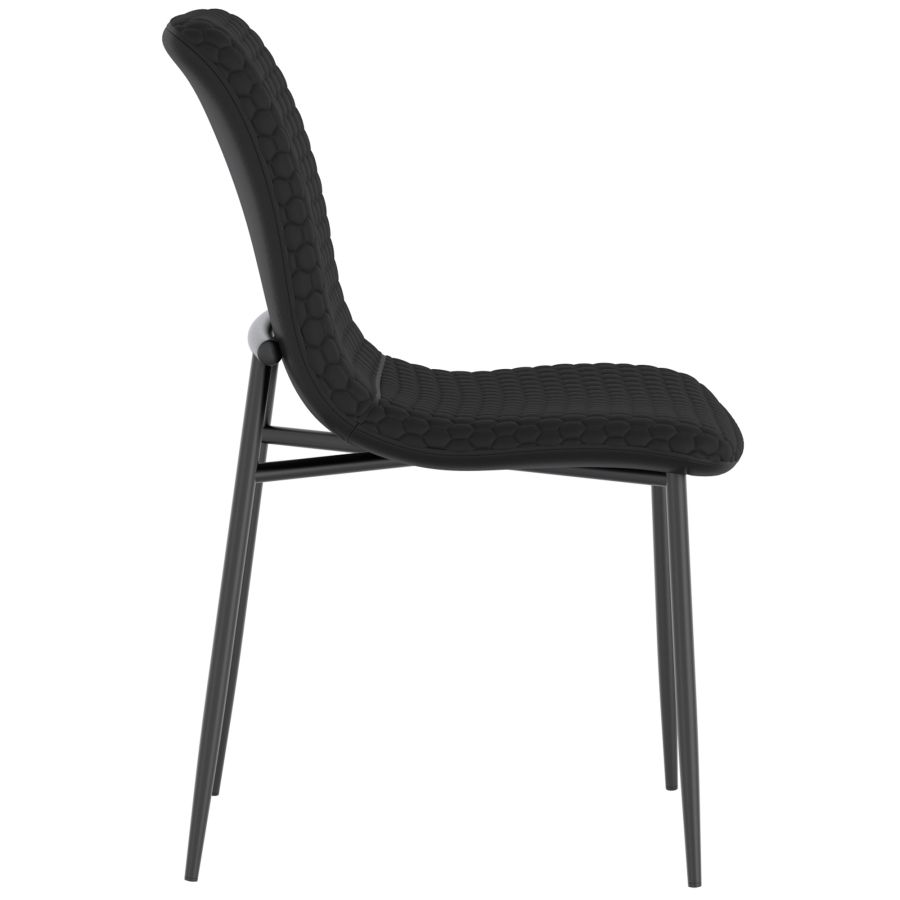 Brixx Dining Chair, Set of 2, in Black Faux Leather and Black - Image 6