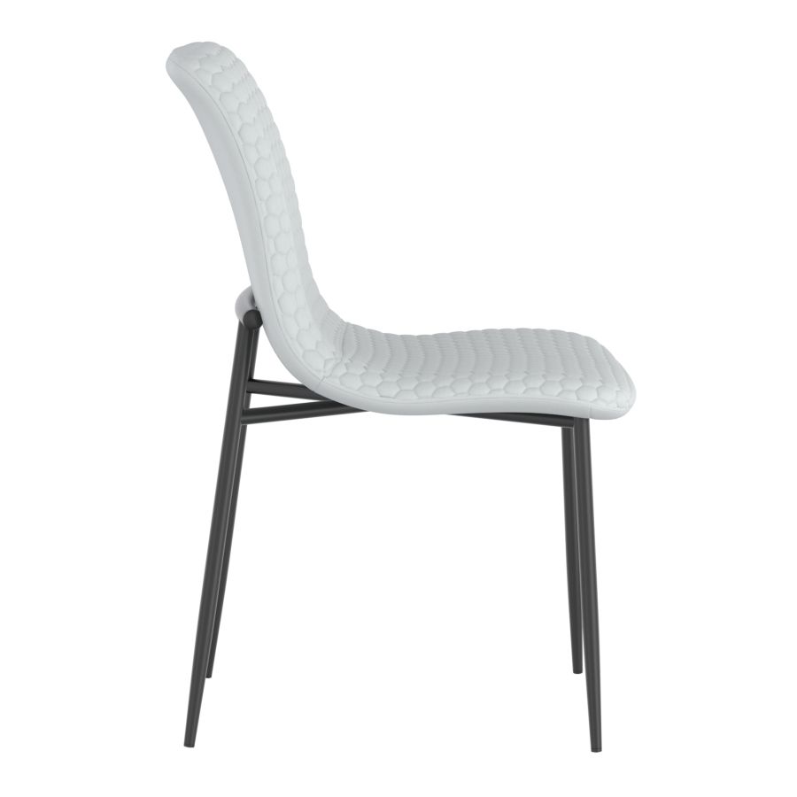 Brixx Dining Chair, Set of 2, in Light Grey Faux Leather and Black - Image 6
