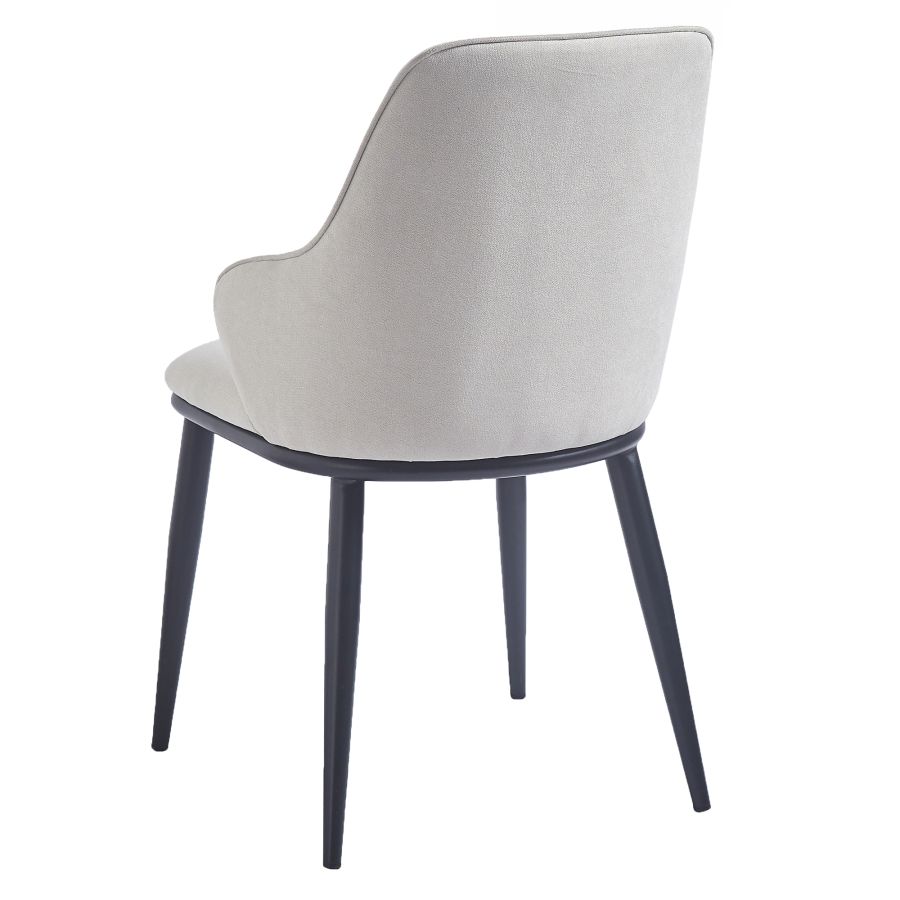 Kash Dining Chair, Set of 2, in Beige Fabric and Black - Image 7
