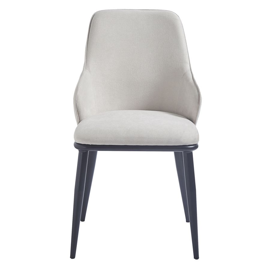 Kash Dining Chair, Set of 2, in Beige Fabric and Black - Image 5