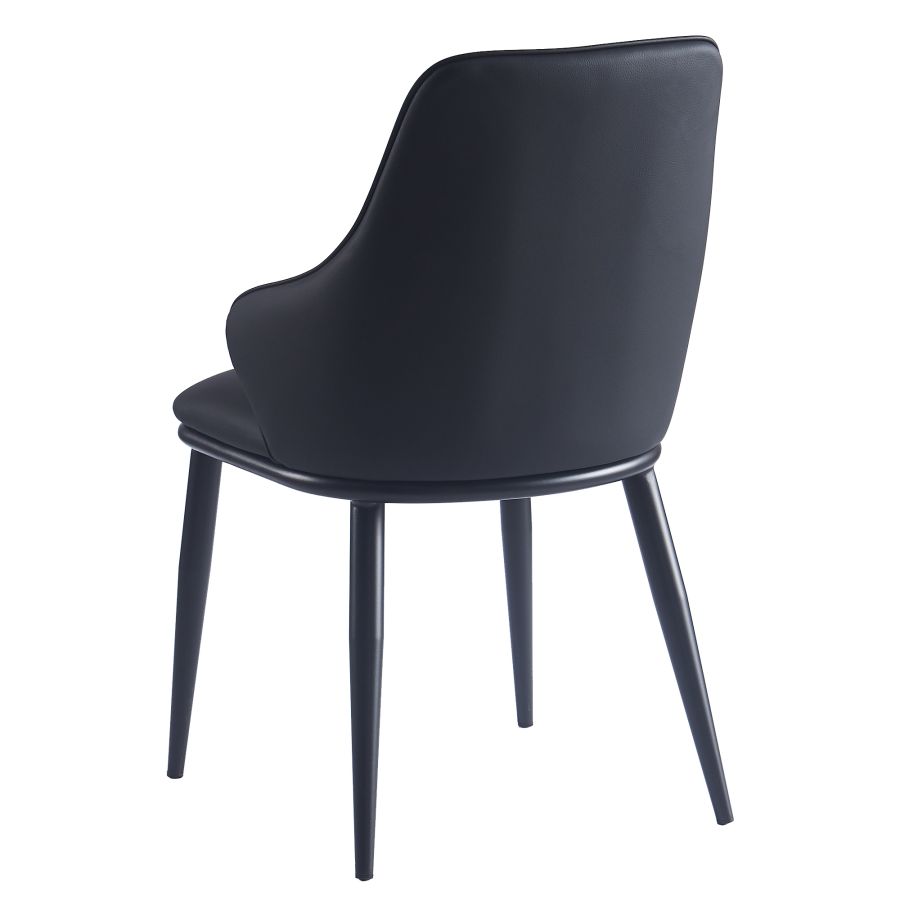 Kash Dining Chair, Set of 2, in Black Faux Leather and Black - Image 7