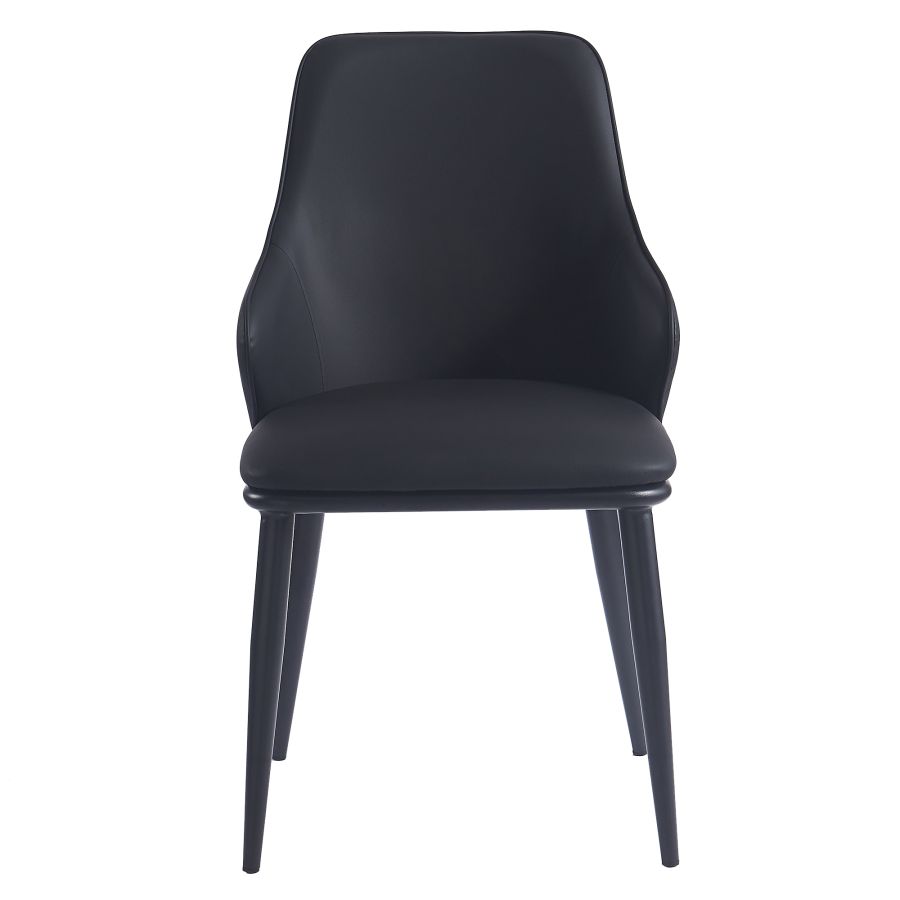 Kash Dining Chair, Set of 2, in Black Faux Leather and Black - Image 5