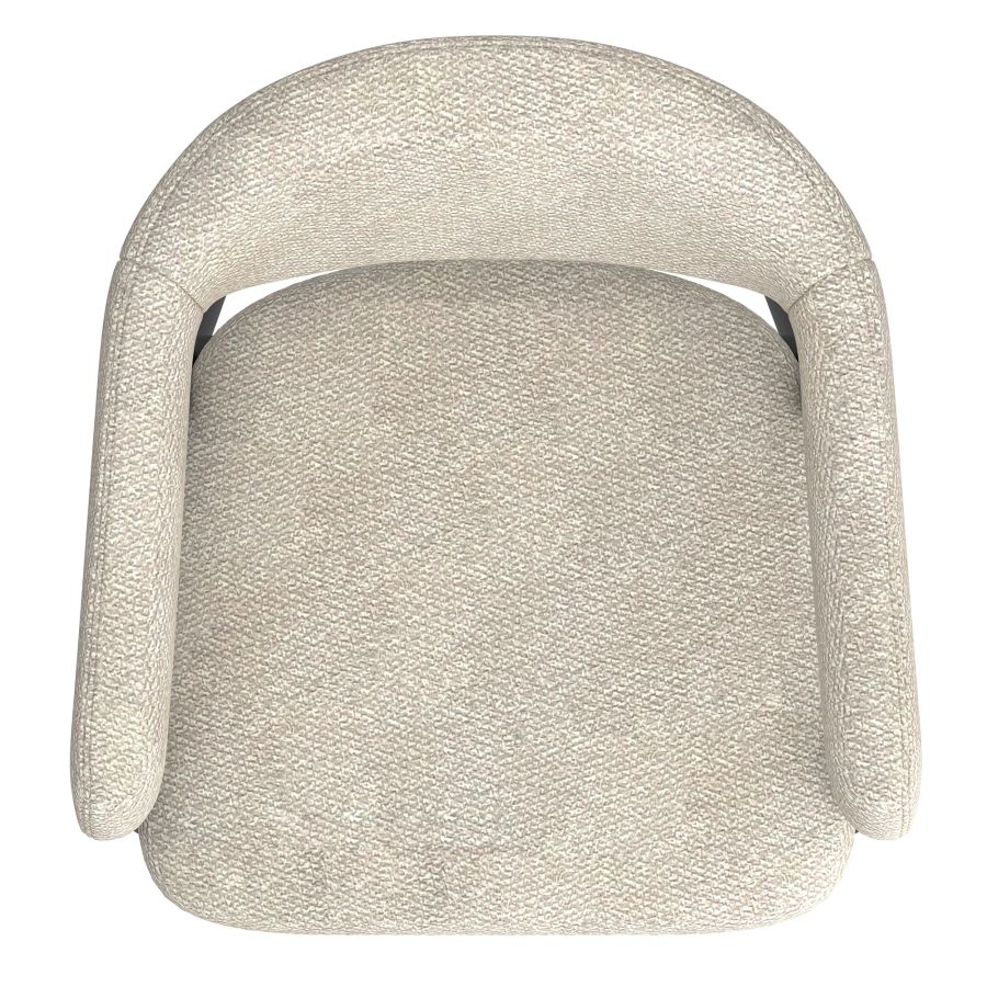 Archer Dining Chair, Set of 2, in Beige Fabric and Black - Image 4