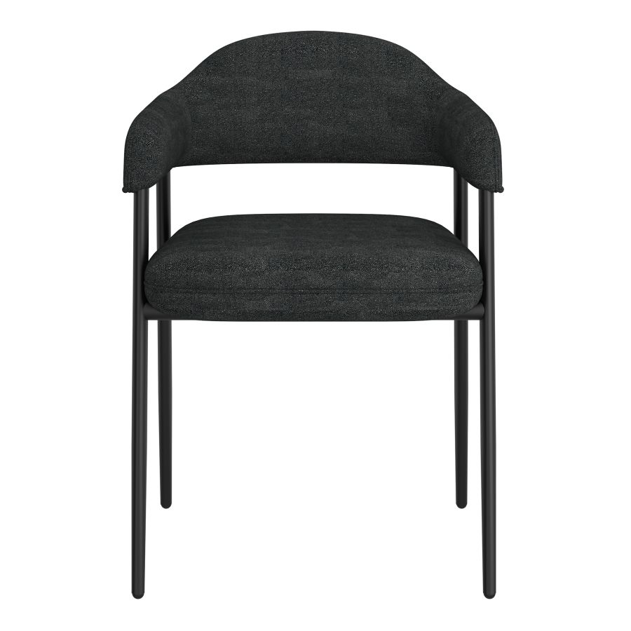 Archer Dining Chair, Set of 2, in Charcoal Fabric and Black - Image 5