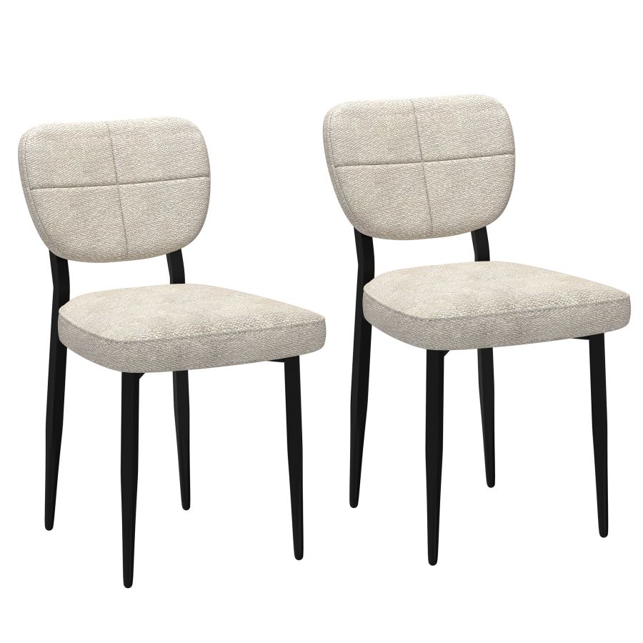 Zeke Dining Chair, Set of 2, in Beige and Black - Image 3