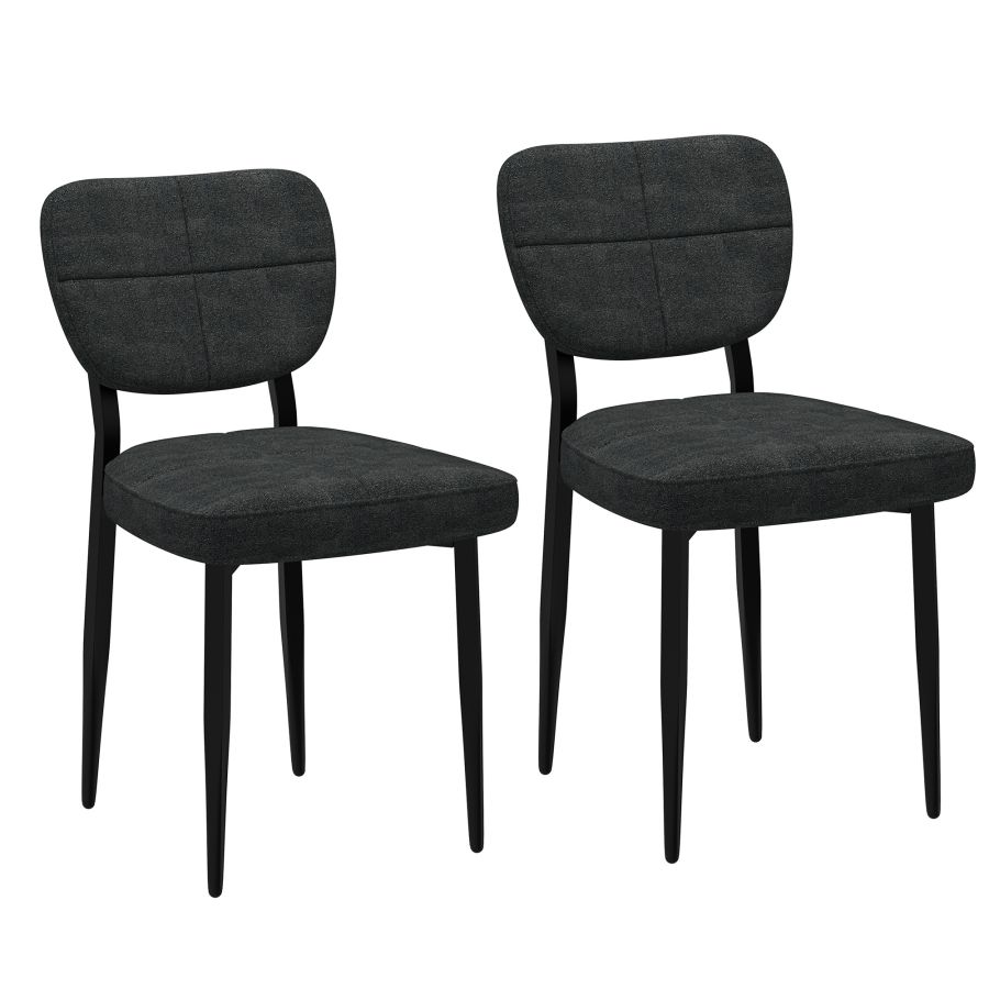 Zeke Dining Chair, Set of 2, in Charcoal and Black - Image 3
