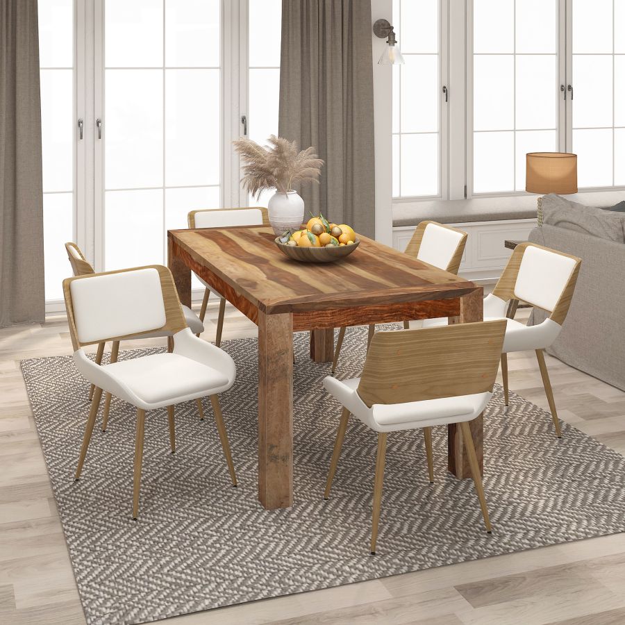 Hudson Dining Chair in Beige Fabric and Natural - Image 8