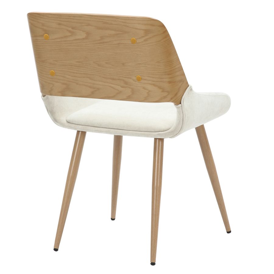 Hudson Dining Chair in Beige Fabric and Natural - Image 7