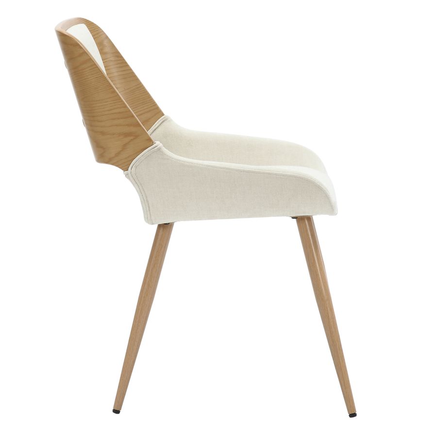Hudson Dining Chair in Beige Fabric and Natural - Image 6