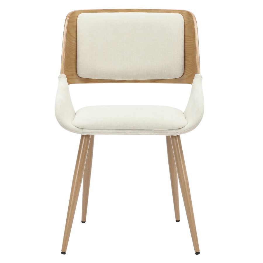 Hudson Dining Chair in Beige Fabric and Natural - Image 5