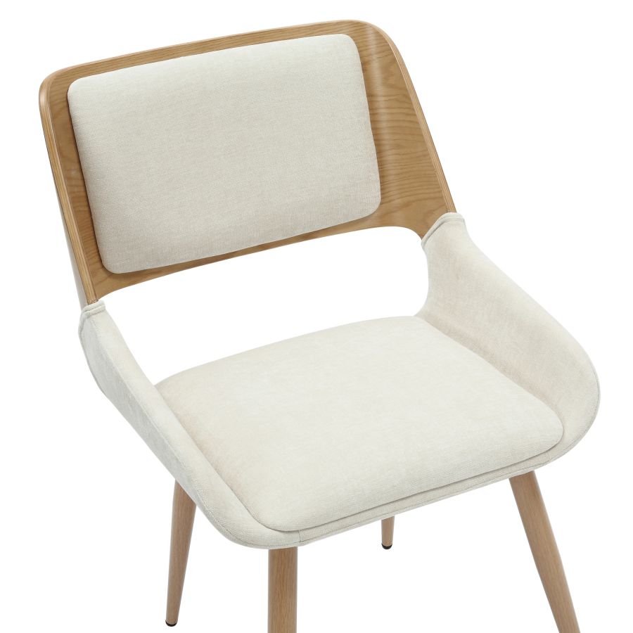 Hudson Dining Chair in Beige Fabric and Natural - Image 4