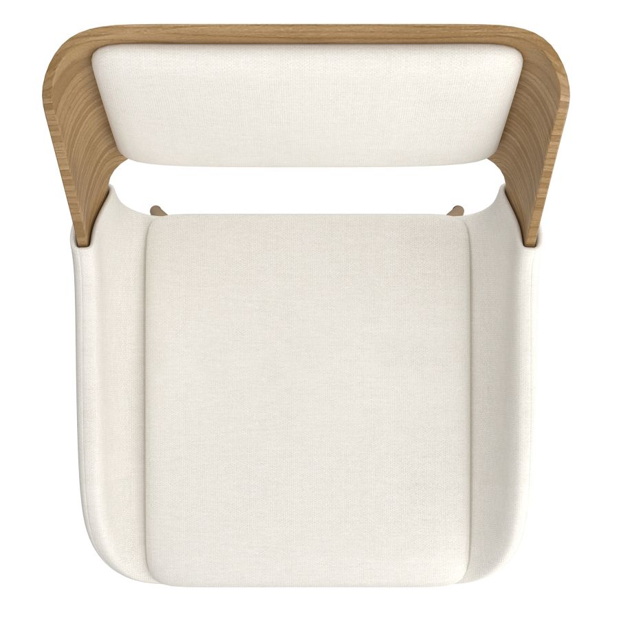 Hudson Dining Chair in Beige Fabric and Natural - Image 3