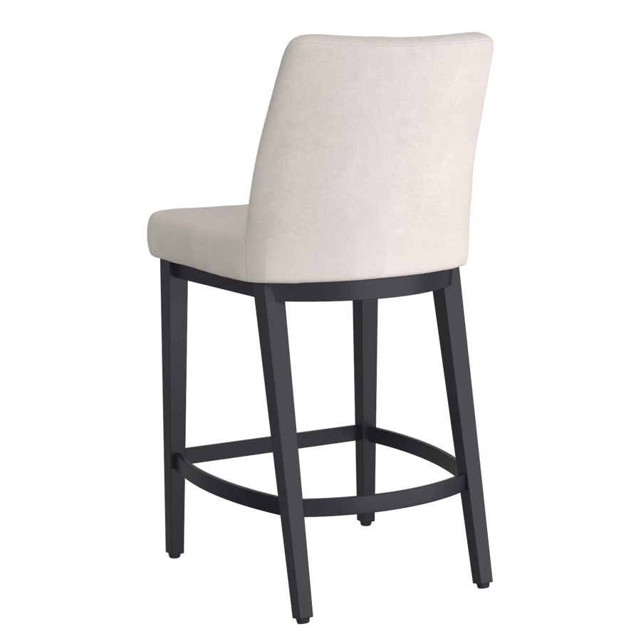Jace 26" Counter Stool, Set of 2, in Beige Fabric and Black - Image 7