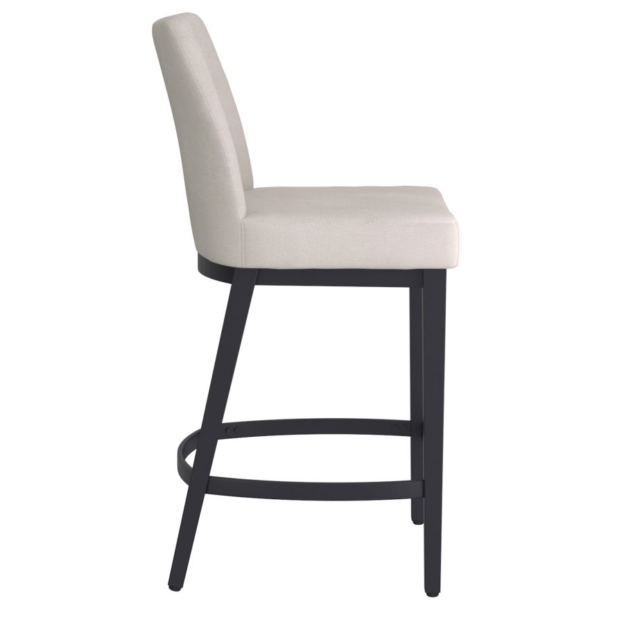 Jace 26" Counter Stool, Set of 2, in Beige Fabric and Black - Image 6