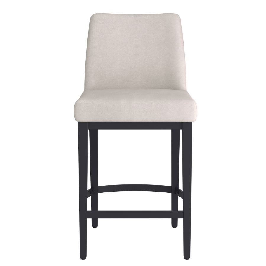 Jace 26" Counter Stool, Set of 2, in Beige Fabric and Black - Image 5