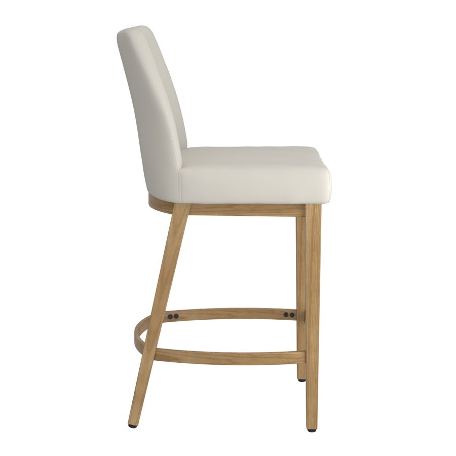 Jace 26" Counter Stool, Set of 2, in Beige Fabric and Natural - Image 6