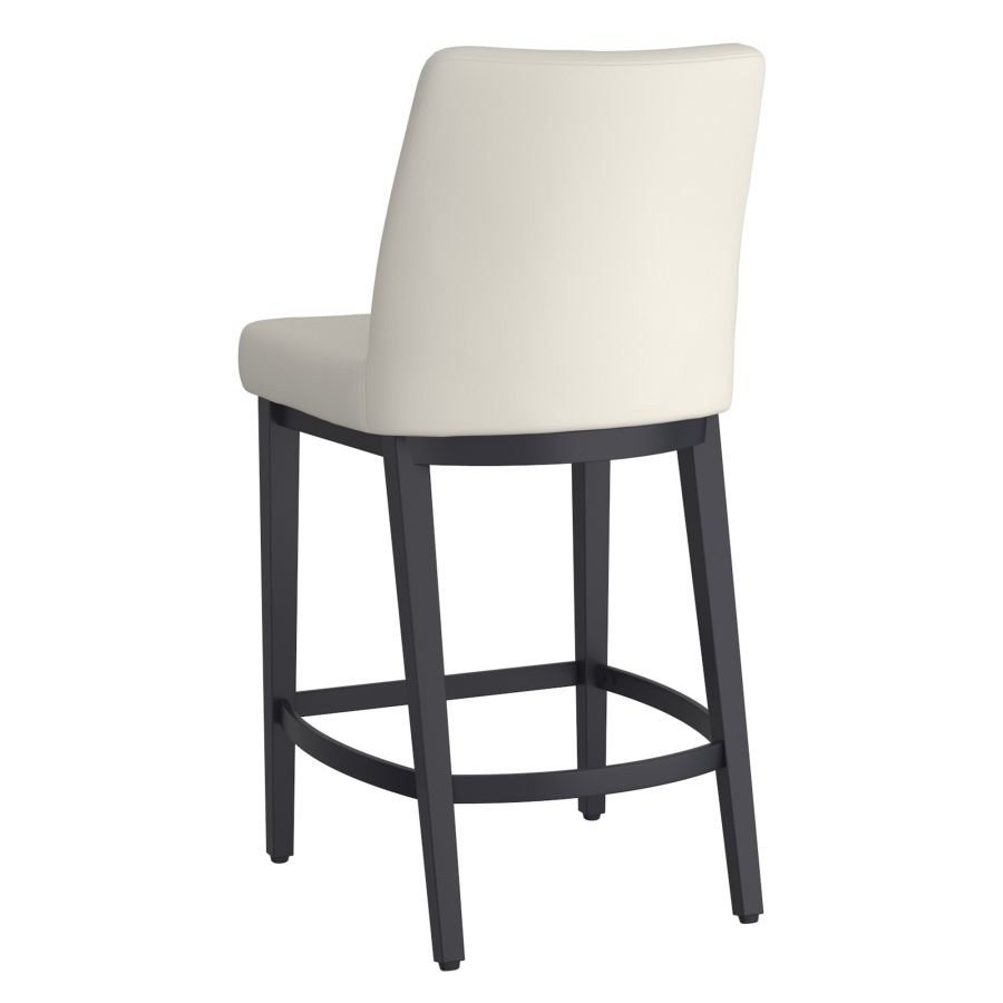 Jace 26" Counter Stool, Set of 2, in Beige Faux Leather and Black - Image 7