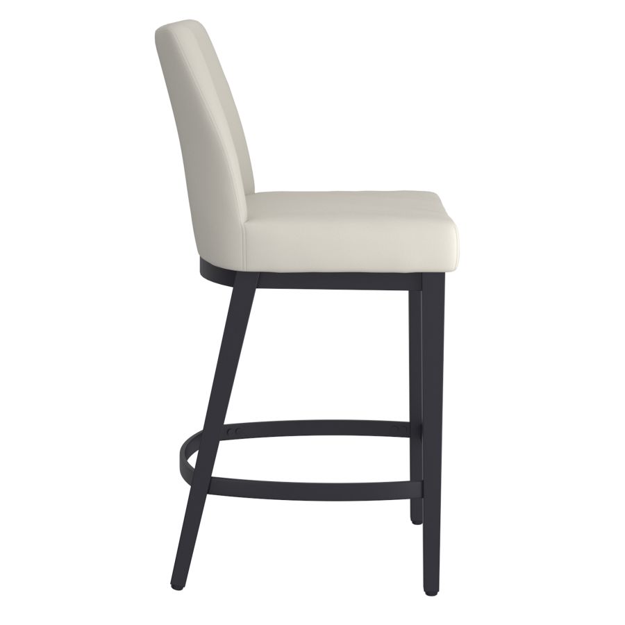 Jace 26" Counter Stool, Set of 2, in Beige Faux Leather and Black - Image 6
