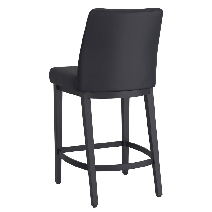 Jace 26" Counter Stool, Set of 2, in Black Faux Leather and Black - Image 7