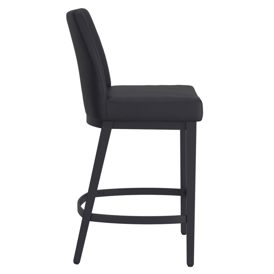 Jace 26" Counter Stool, Set of 2, in Black Faux Leather and Black - Image 6