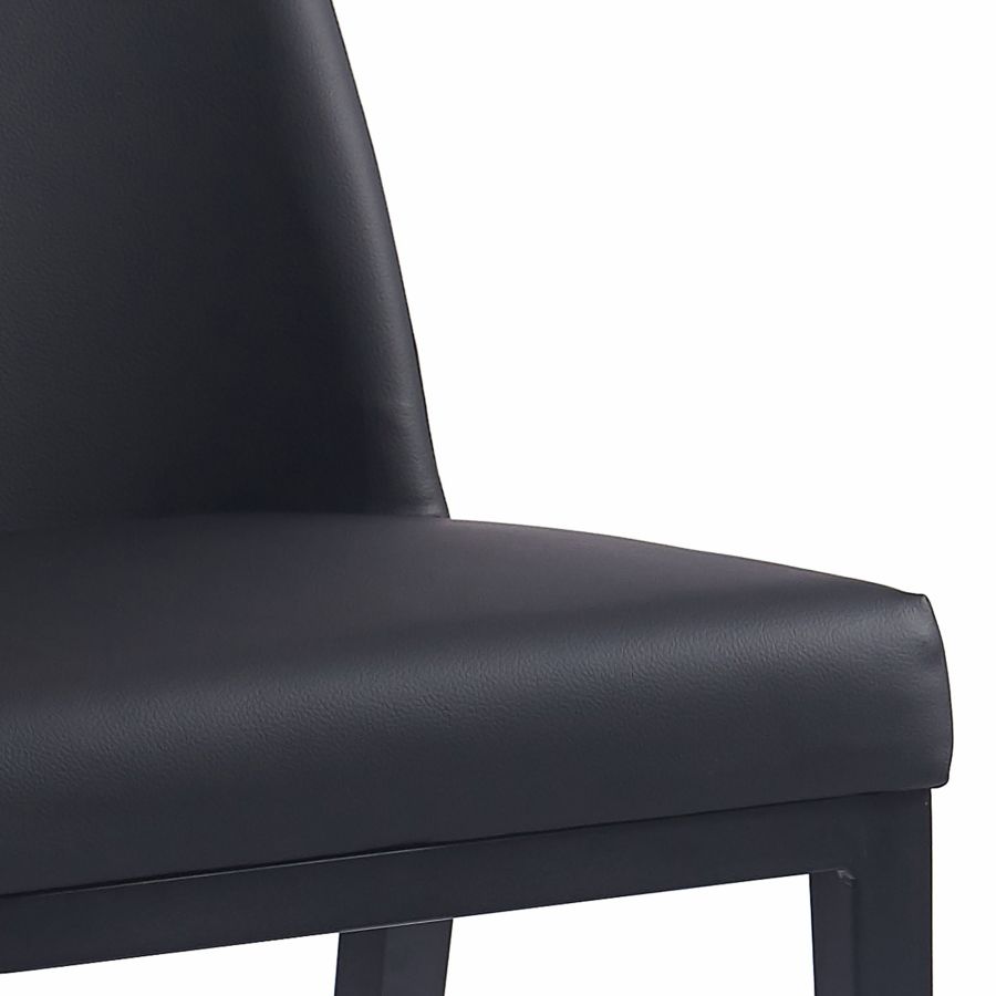 Jace 26" Counter Stool, Set of 2, in Black Faux Leather and Black - Image 4