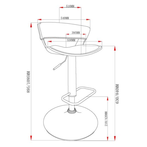 Alternative view of Rover Adjustable Air Lift Stool in Ivory and Black