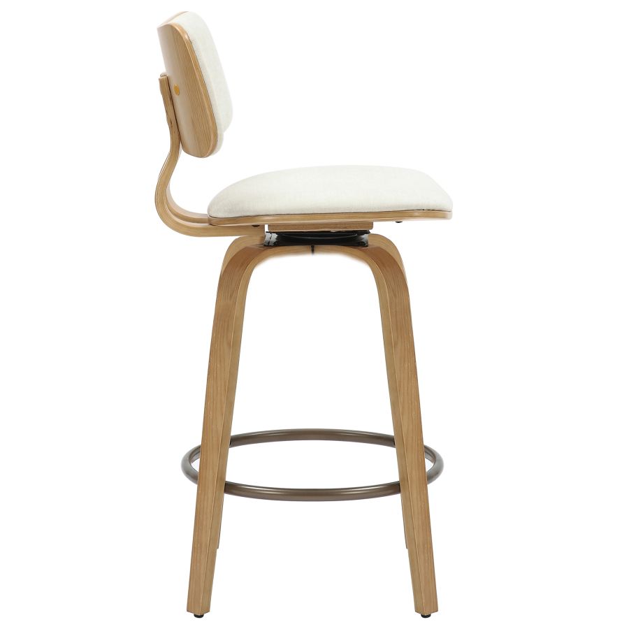 Zuni 26" Counter Stool with Swivel in Beige Fabric and Natural - Image 6