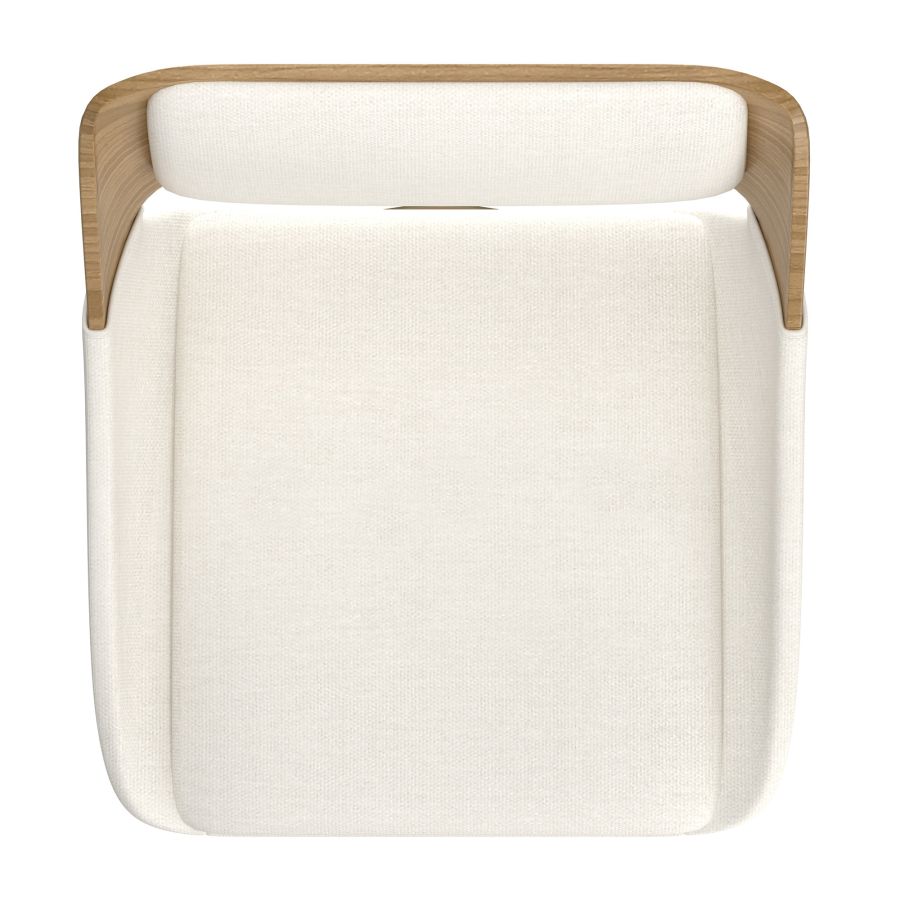 Hudson 26" Counter Stool with Swivel in Beige Fabric and Natural - Image 3