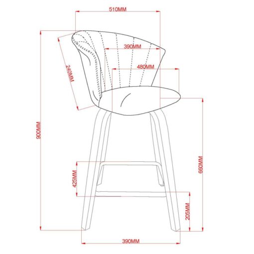 Alternative view of Tula 26" Counter Stool in Beige Fabric and Natural