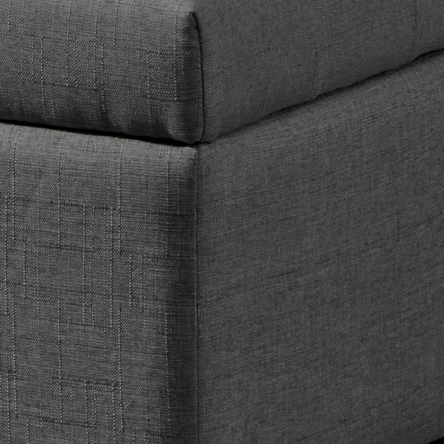 Harper Rectangular Storage Ottoman Bench in Charcoal - Image 6