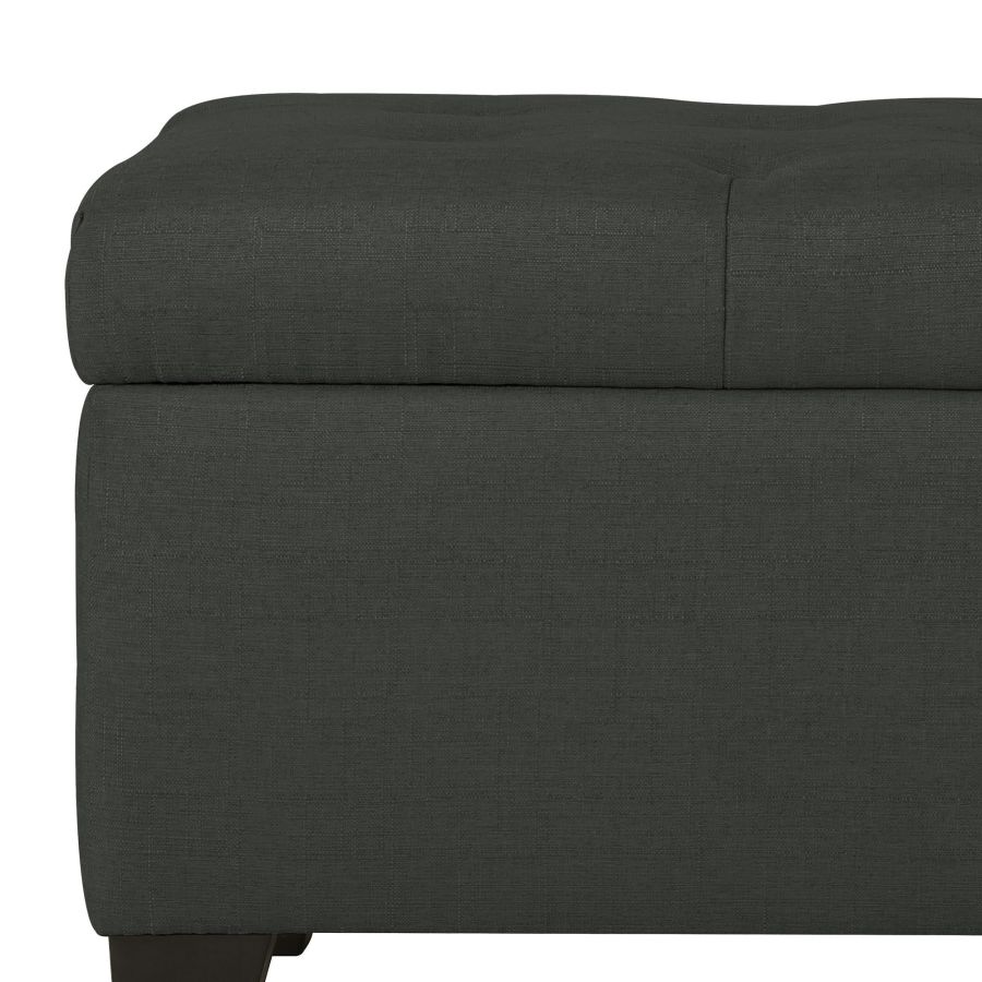 Harper Rectangular Storage Ottoman Bench in Charcoal - Image 3