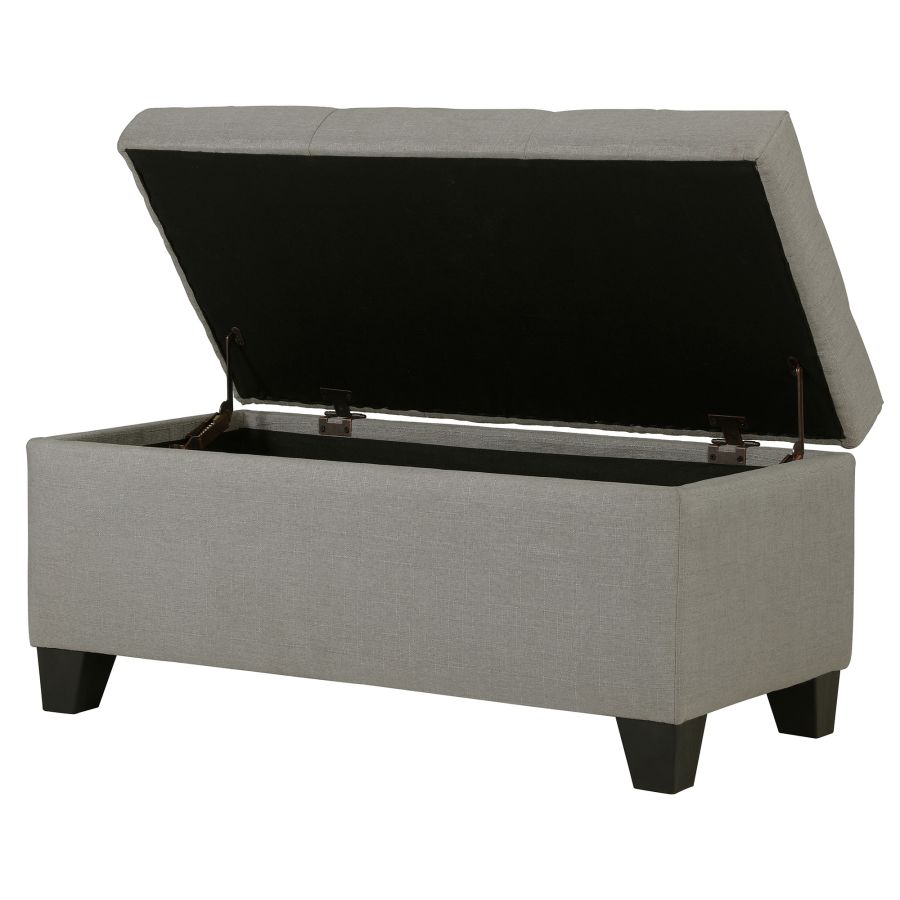 Harper Rectangular Storage Ottoman Bench in Light Grey - Image 7