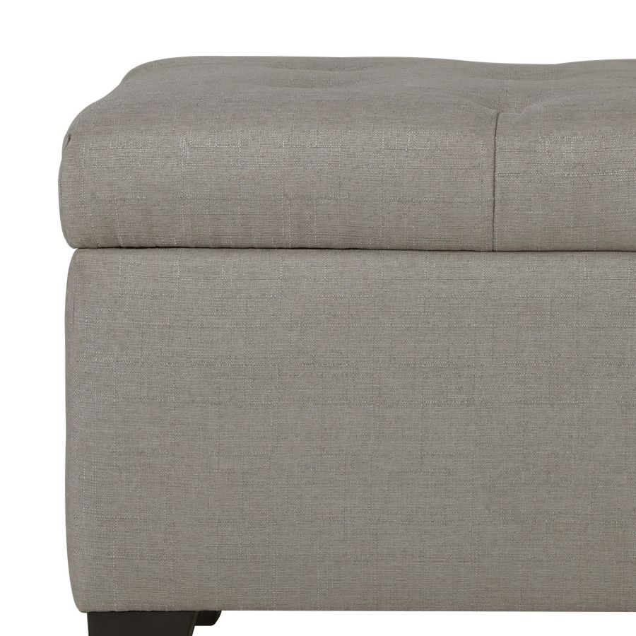 Harper Rectangular Storage Ottoman Bench in Light Grey - Image 3