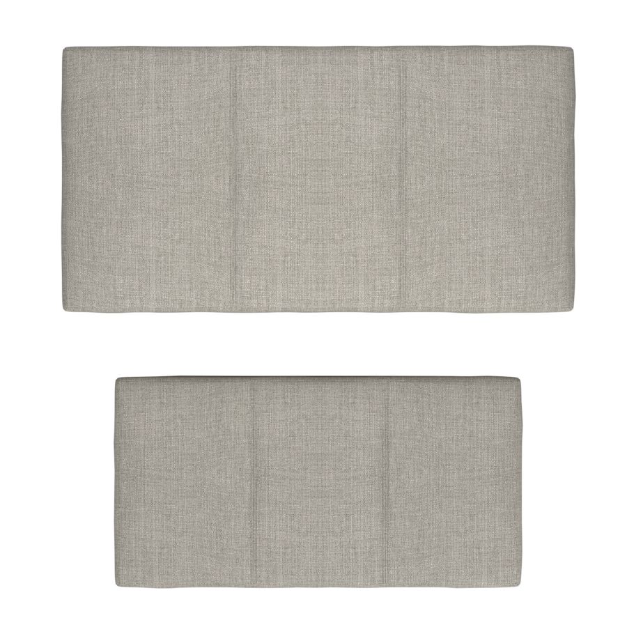 Levi 2pc Rectangular Storage Ottoman Bench Set in Light Grey Fabric - Image 3