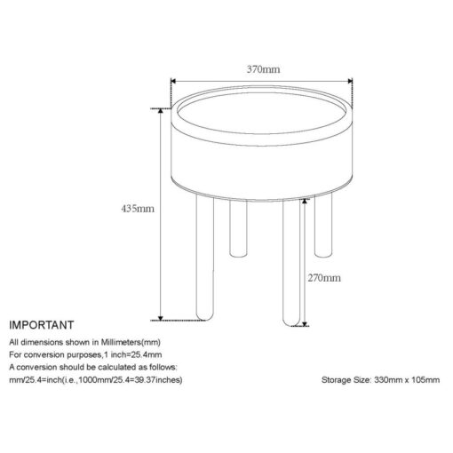 Alternative view of Polly Round Storage Ottoman with Tray in Charcoal and Natural