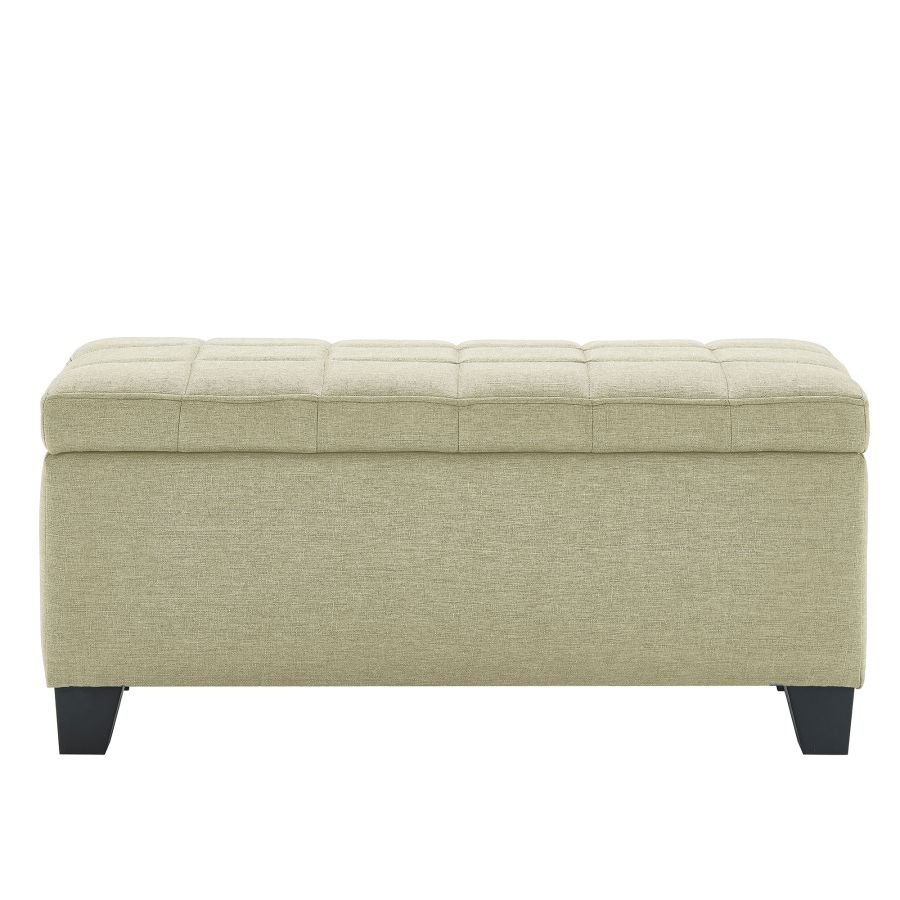 Lila Rectangular Storage Ottoman Bench in Beige - Image 6