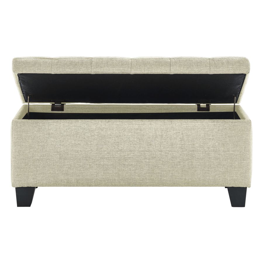 Lila Rectangular Storage Ottoman Bench in Beige - Image 5