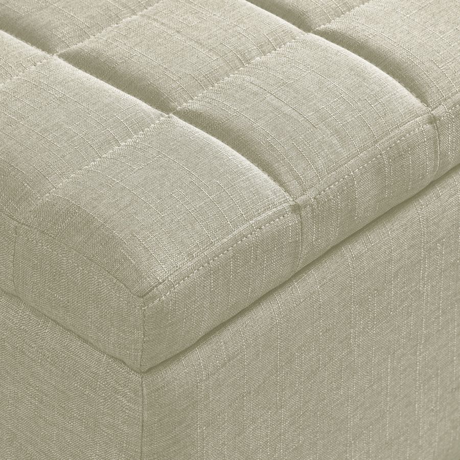 Lila Rectangular Storage Ottoman Bench in Beige - Image 4