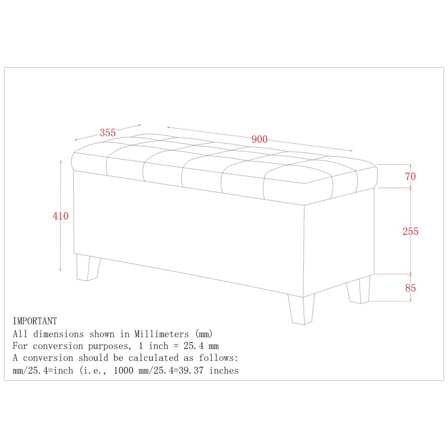 Lila Rectangular Storage Ottoman Bench in Beige - Image 2