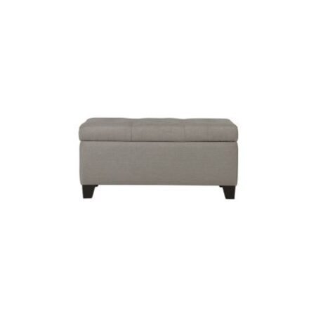 Harper Rectangular Storage Ottoman Bench in Light Grey