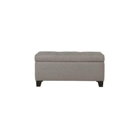 Harper Rectangular Storage Ottoman Bench in Light Grey