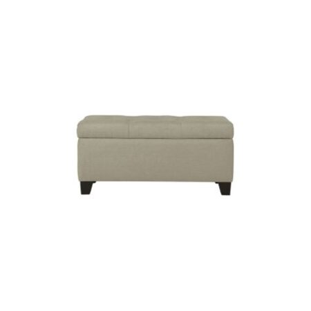Harper Rectangular Storage Ottoman Bench in Beige